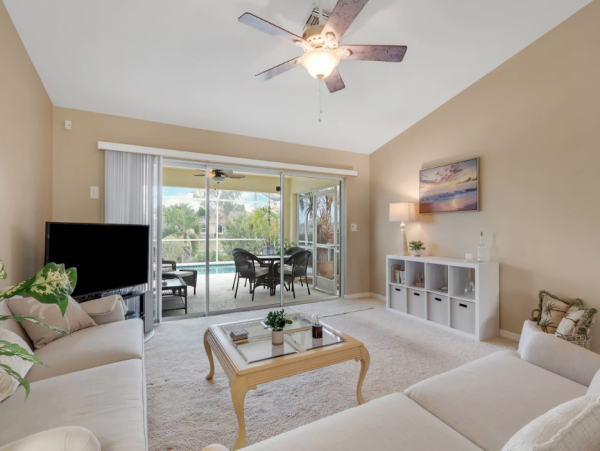 Waterfront Retreat in Northeast Cape Coral Three Bedroom with Private Pool